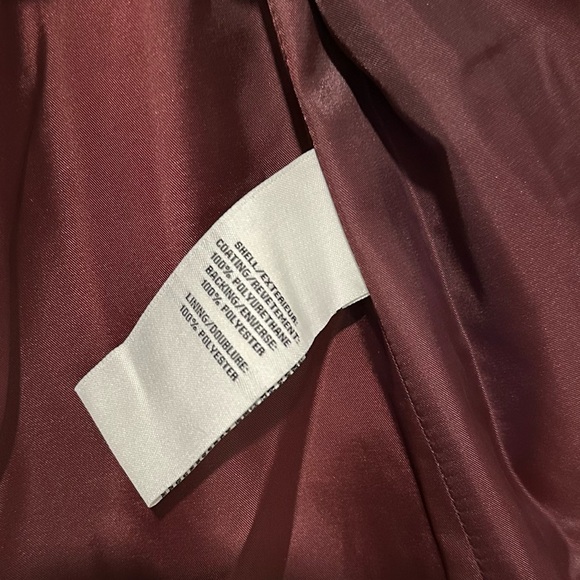 Bagatelle Burgundy Trench Coat Faux Leather Open Front 90s Minimalist Chic NWT - Picture 5 of 8